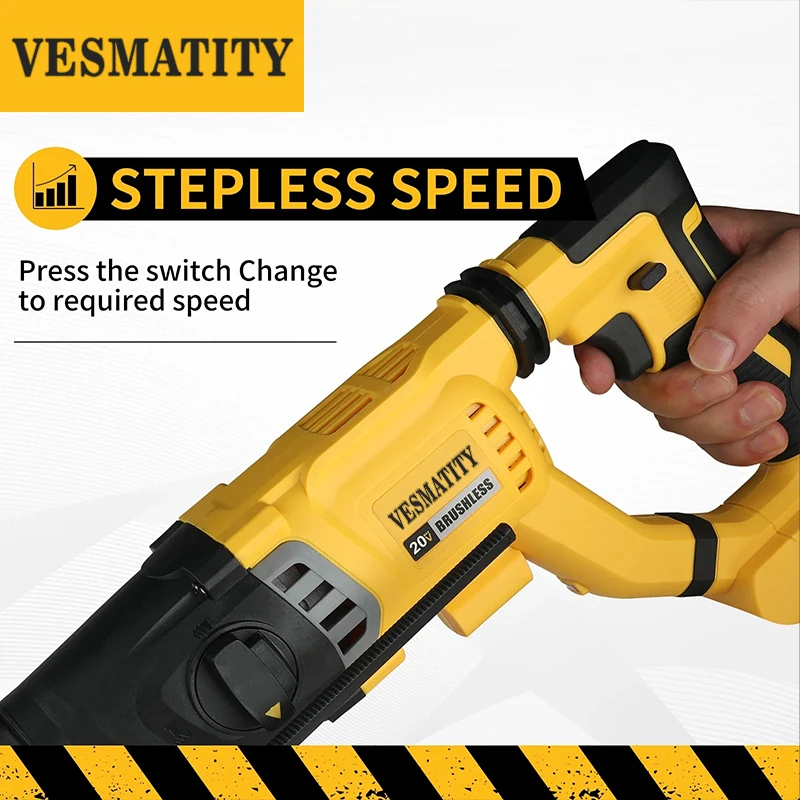 Vesmatity Fırçasız, Kablosuz,  - Hammer Drill Sds incelemesi ve fiyatı