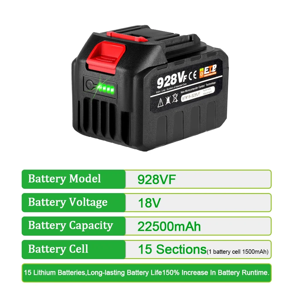 18V 388VF Pil 22500mah 15000mA - Power Tools Universal Battery incelemesi ve fiyatı