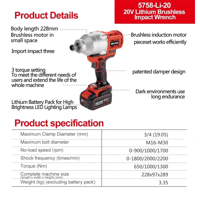 Devon 20V yüksek torklu üç tor - Power Tools Set incelemesi ve fiyatı